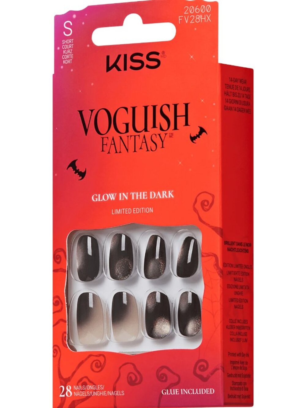KISS Voguish Fantasy Glow-In-The-Dark Halloween Short Length Nails /Little Freak